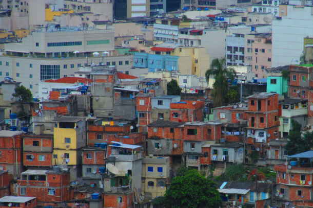 Brazilian urban landscape showing a barrio.