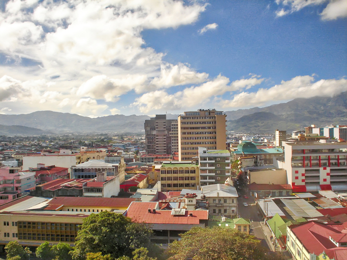 Costa Rica, panoramic view of San Jose city center security services in san jose