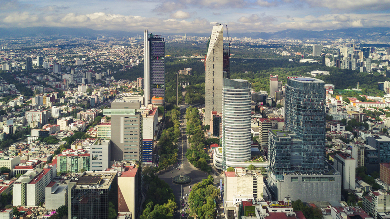 skyline of mexico city aerial Security services in Mexico City