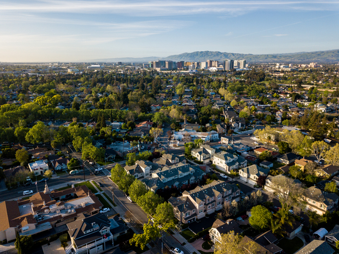 Silicon valley drone view